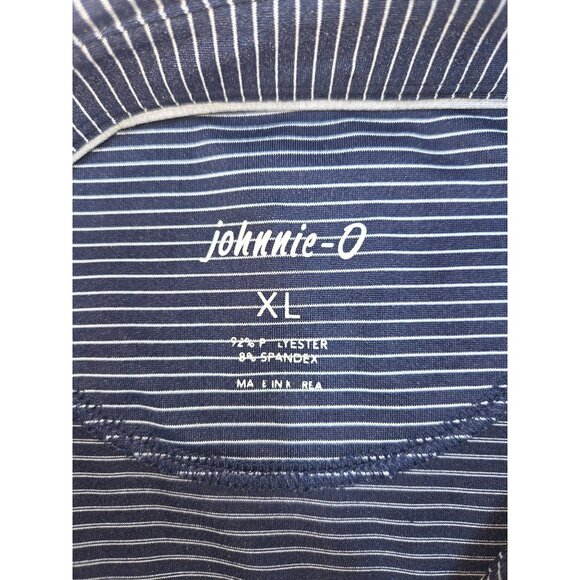 Johnnie-O Mens XL Navy Blue Striped Polo Shirt - Picture 5 of 8